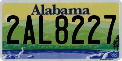 AL license plate 2AL8227