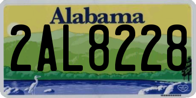 AL license plate 2AL8228