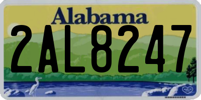 AL license plate 2AL8247