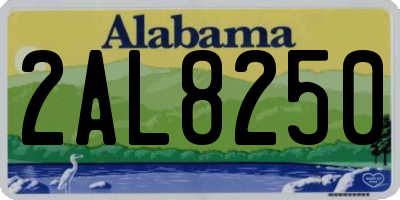 AL license plate 2AL8250