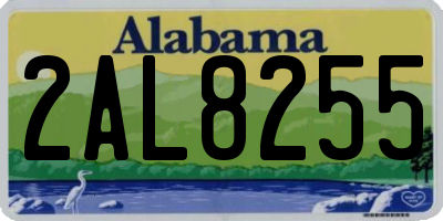 AL license plate 2AL8255