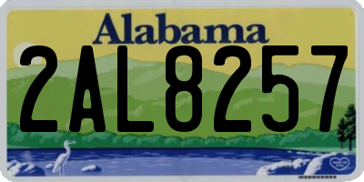 AL license plate 2AL8257