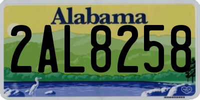 AL license plate 2AL8258