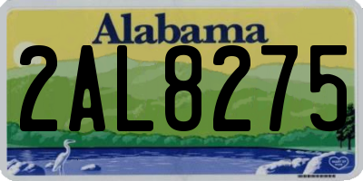 AL license plate 2AL8275