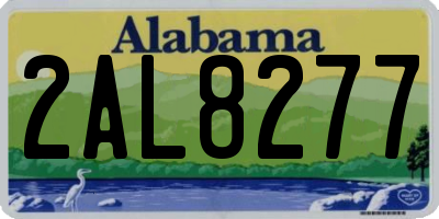 AL license plate 2AL8277