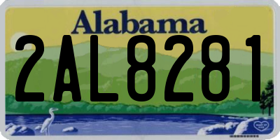 AL license plate 2AL8281