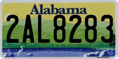 AL license plate 2AL8283