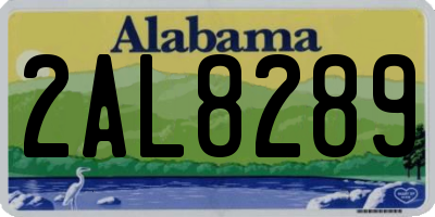 AL license plate 2AL8289