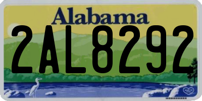 AL license plate 2AL8292