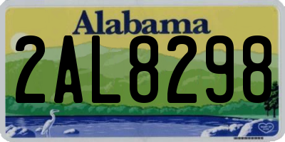 AL license plate 2AL8298