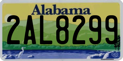 AL license plate 2AL8299