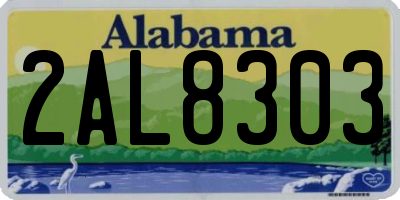 AL license plate 2AL8303