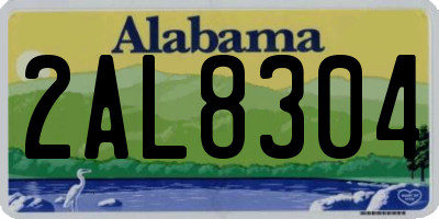 AL license plate 2AL8304