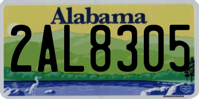 AL license plate 2AL8305