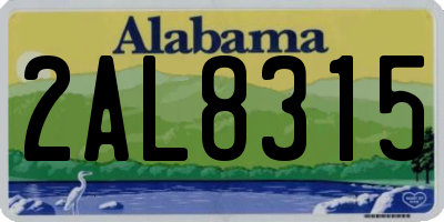 AL license plate 2AL8315