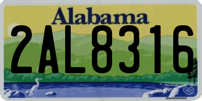 AL license plate 2AL8316