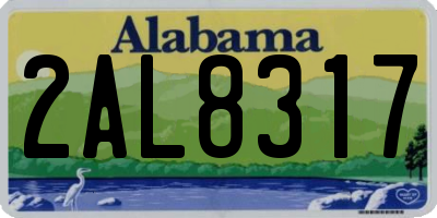 AL license plate 2AL8317