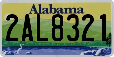 AL license plate 2AL8321