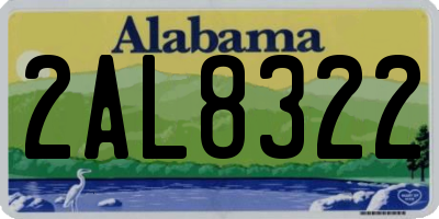 AL license plate 2AL8322