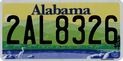 AL license plate 2AL8326