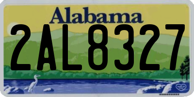 AL license plate 2AL8327