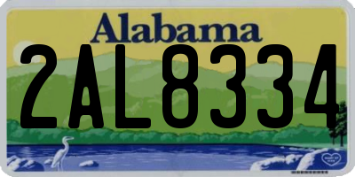 AL license plate 2AL8334