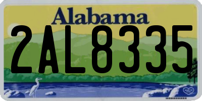 AL license plate 2AL8335