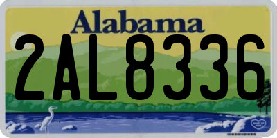 AL license plate 2AL8336
