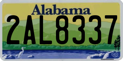 AL license plate 2AL8337