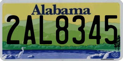 AL license plate 2AL8345