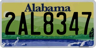 AL license plate 2AL8347