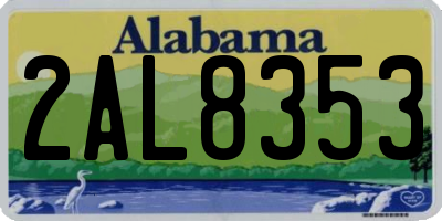 AL license plate 2AL8353