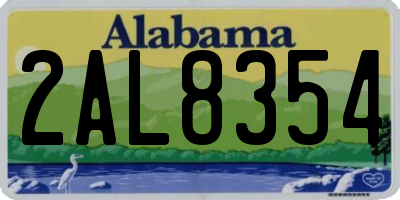 AL license plate 2AL8354