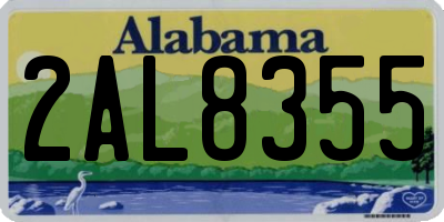 AL license plate 2AL8355