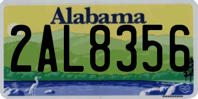 AL license plate 2AL8356