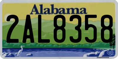 AL license plate 2AL8358