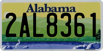 AL license plate 2AL8361