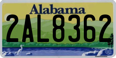 AL license plate 2AL8362