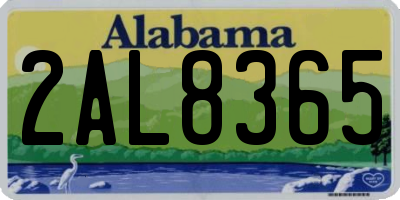 AL license plate 2AL8365