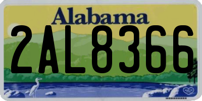 AL license plate 2AL8366