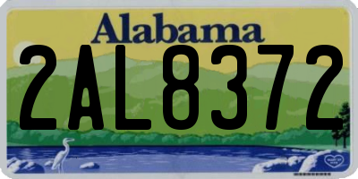 AL license plate 2AL8372