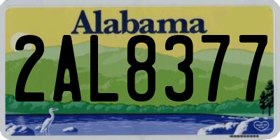 AL license plate 2AL8377