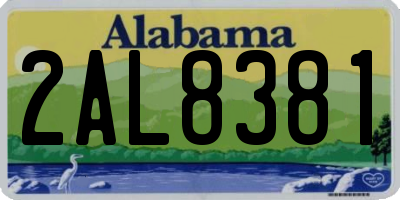 AL license plate 2AL8381