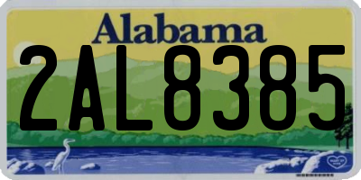 AL license plate 2AL8385