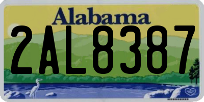 AL license plate 2AL8387