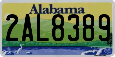 AL license plate 2AL8389