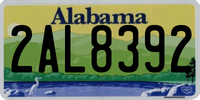 AL license plate 2AL8392