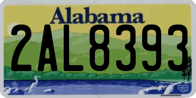 AL license plate 2AL8393