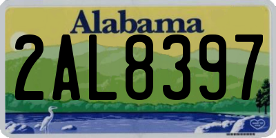 AL license plate 2AL8397