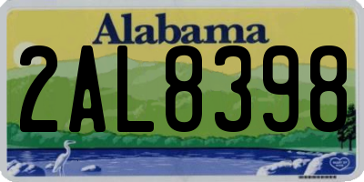 AL license plate 2AL8398